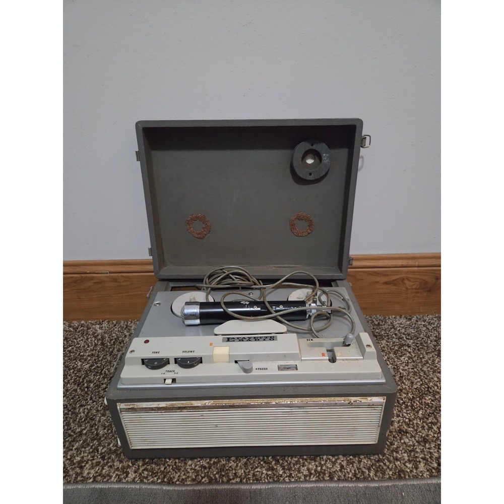 Lafayette Radio RK-137A Reel to Reel Tape Recorder Vintage Kent DM-10 Microphone